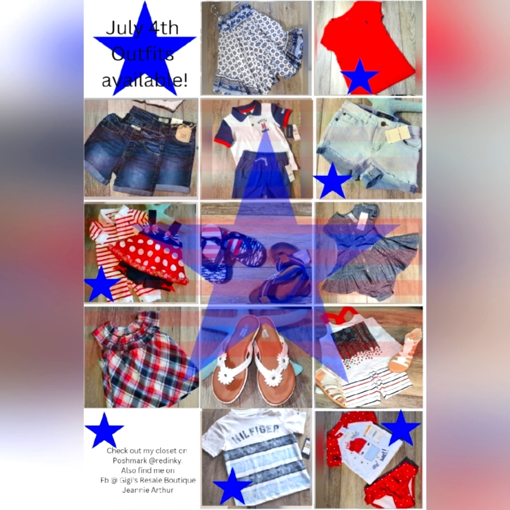 ⭐🇺🇲4th of July outfits!🇺🇲⭐ All Listed Seperately.  Different Prices